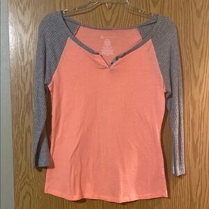 Coral and Gray Juniors Top